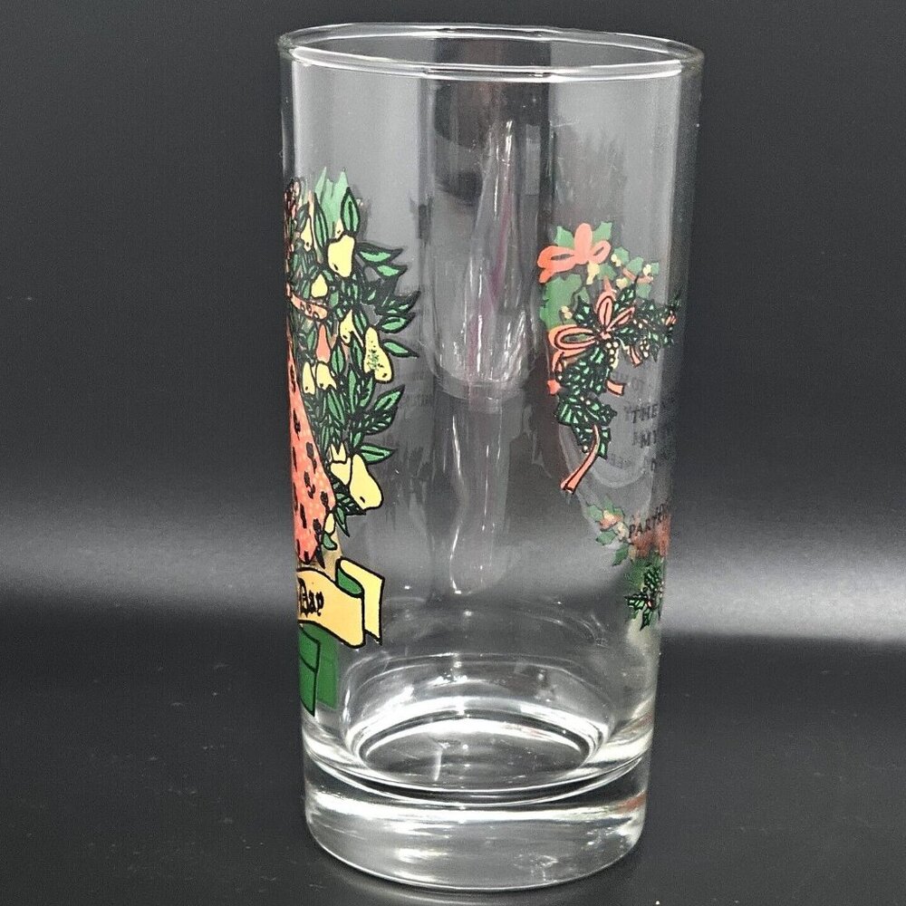 9th Day Drinking Glass from 12 Days of Christmas Set 5.5" Indiana Glass - Picture 3 of 10